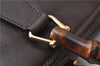 Authentic GUCCI Bamboo 2way Hand Shoulder Bag Purse Leather Brown Junk 0431D