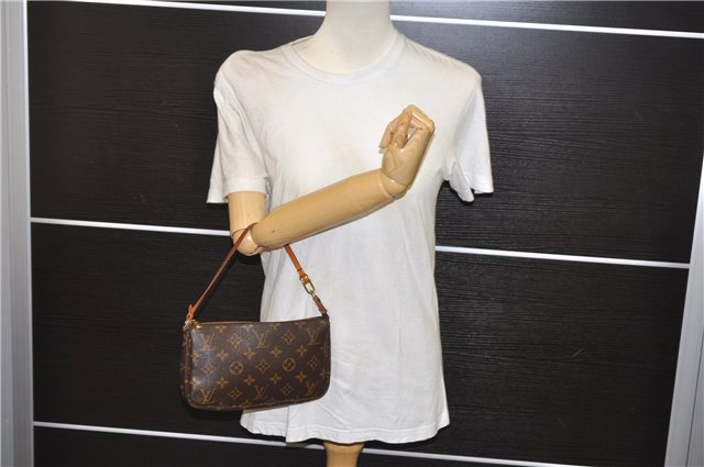 Authentic Louis Vuitton Monogram Pochette Accessoires Pouch M51980 LV 0432E