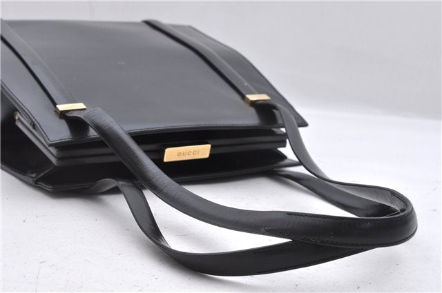 Authentic GUCCI Shoulder Hand Bag Leather Black 0433D