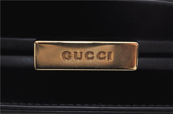 Authentic GUCCI Shoulder Hand Bag Leather Black 0433D