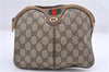 Authentic GUCCI Web Sherry Line Shoulder Cross Bag GG PVC Leather Brown 0437D