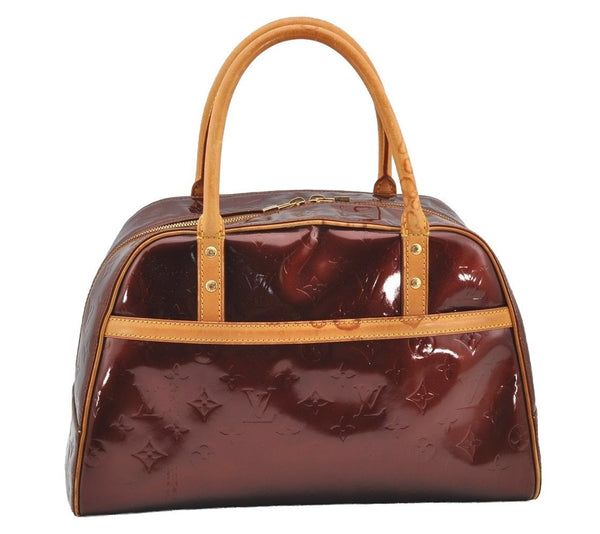 Authentic Louis Vuitton Vernis Tompkins Square Hand Bag Brown M91103 LV 0438I