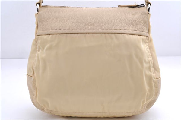 Authentic PRADA Nylon Tessuto Leather Shoulder Hand Bag Light Yellow 0439E