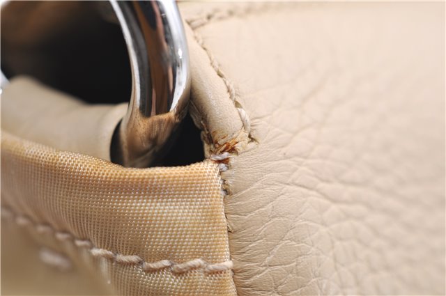 Authentic PRADA Nylon Tessuto Leather Shoulder Hand Bag Light Yellow 0439E