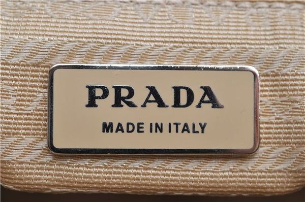 Authentic PRADA Nylon Tessuto Leather Shoulder Hand Bag Light Yellow 0439E