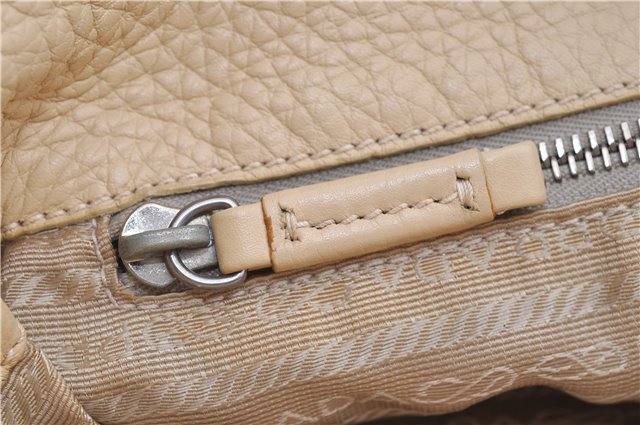 Authentic PRADA Nylon Tessuto Leather Shoulder Hand Bag Light Yellow 0439E
