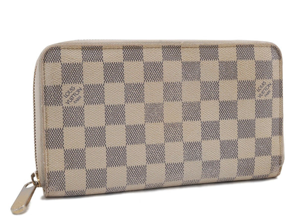 Authentic LOUIS VUITTON Damier Azur Zippy Organizer Long Wallet N60012 LV 0440B