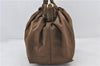 Authentic PRADA Nylon Tessuto Bow 2Way Shoulder Hand Bag Purse Brown Khaki 0442E