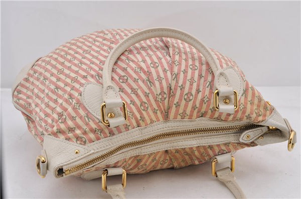 Auth Louis Vuitton Monogram Mini Lin Croisette Marina PM Hand Bag Pink LV 0444E