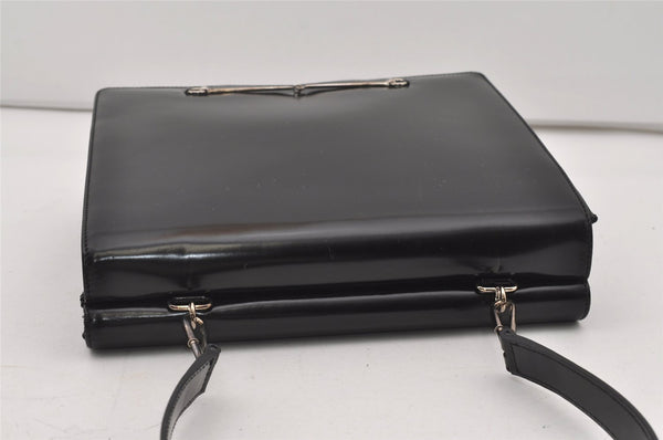 Authentic GUCCI Vintage Horsebit Shoulder Hand Bag Purse Leather Black 0444I