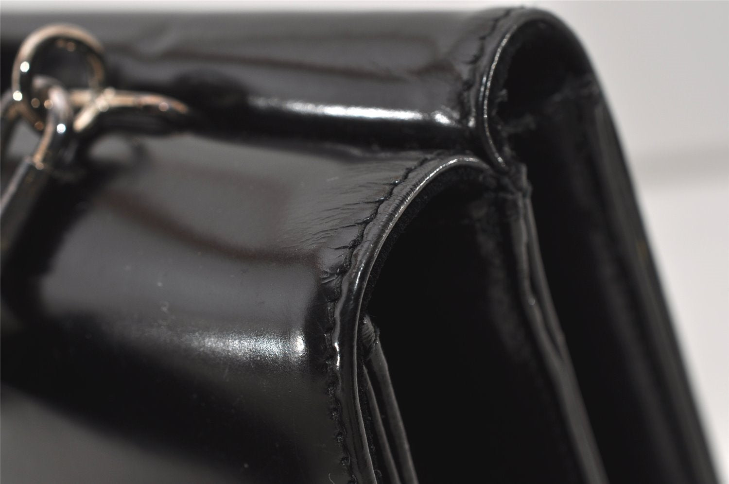 Authentic GUCCI Vintage Horsebit Shoulder Hand Bag Purse Leather Black 0444I