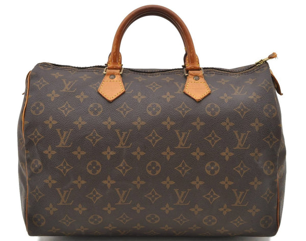 Authentic Louis Vuitton Monogram Speedy 35 Hand Bag M41524 LV 0446D