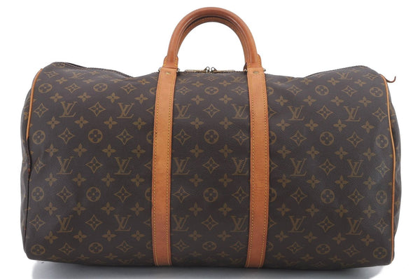 Authentic Louis Vuitton Monogram Keepall 50 Boston Bag M41426 LV 0448D