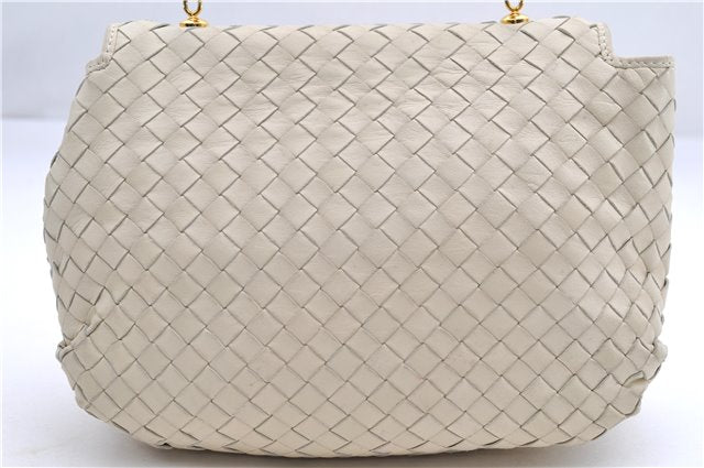 Authentic BOTTEGA VENETA Intrecciato Leather Shoulder Hand Bag Purse Ivory 0448E