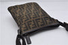 Authentic FENDI Vintage Zucca Shoulder Cross Body Bag Nylon Leather Brown 0449F