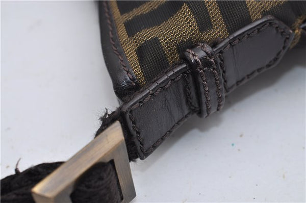 Authentic FENDI Vintage Zucca Shoulder Cross Body Bag Nylon Leather Brown 0449F