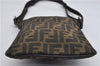 Authentic FENDI Vintage Zucca Shoulder Cross Body Bag Nylon Leather Brown 0449F