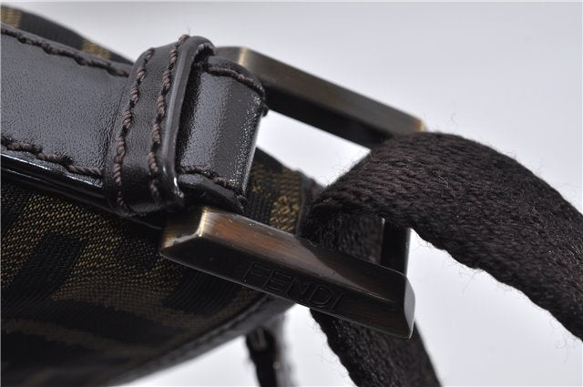 Authentic FENDI Vintage Zucca Shoulder Cross Body Bag Nylon Leather Brown 0449F