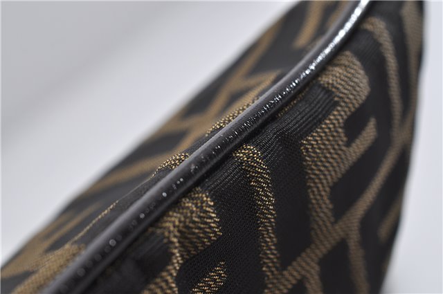 Authentic FENDI Vintage Zucca Shoulder Cross Body Bag Nylon Leather Brown 0449F