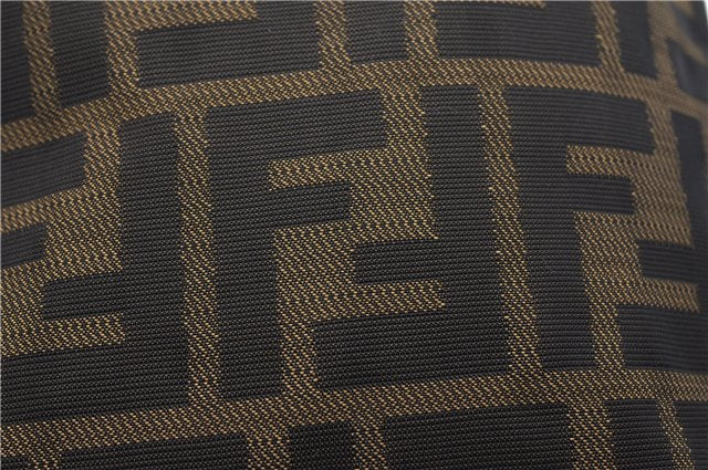 Authentic FENDI Vintage Zucca Shoulder Cross Body Bag Nylon Leather Brown 0449F