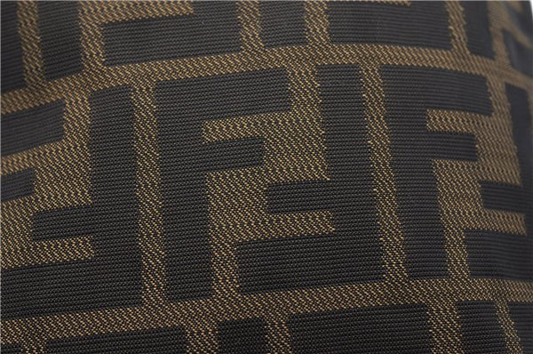 Authentic FENDI Vintage Zucca Shoulder Cross Body Bag Nylon Leather Brown 0449F