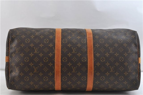 Auth Louis Vuitton Monogram Keepall Bandouliere 55 Boston Bag M41414 LV 0456D