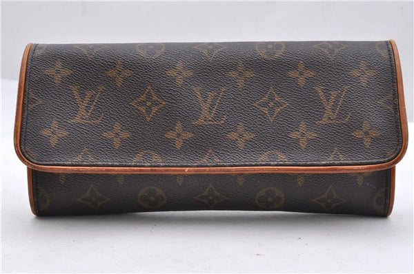 Authentic Louis Vuitton Monogram Pochette Twin GM Shoulder Bag M51852 LV 0457D