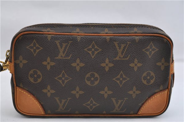 Authentic Louis Vuitton Monogram Marly Dragonne PM M51827 Clutch Hand Bag 0463F