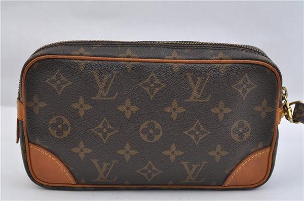 Authentic Louis Vuitton Monogram Marly Dragonne PM M51827 Clutch Hand Bag 0463F