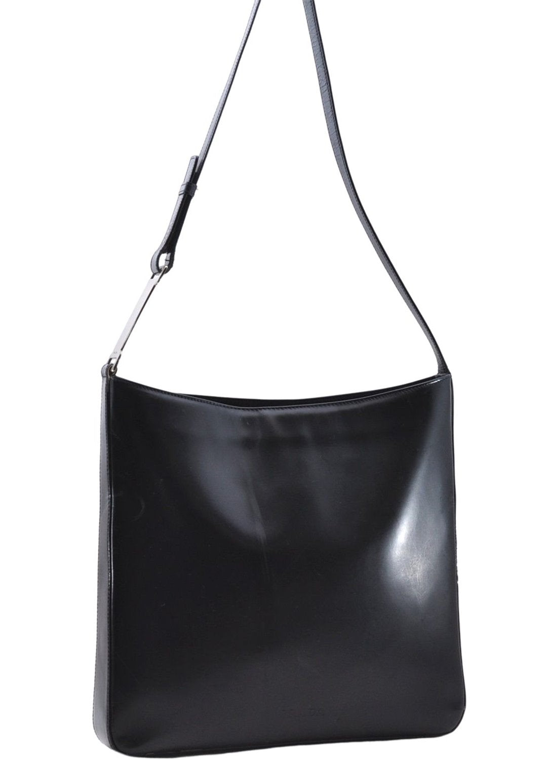 Authentic PRADA Leather Shoulder Hand Bag Black 0465E