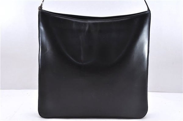 Authentic PRADA Leather Shoulder Hand Bag Black 0465E