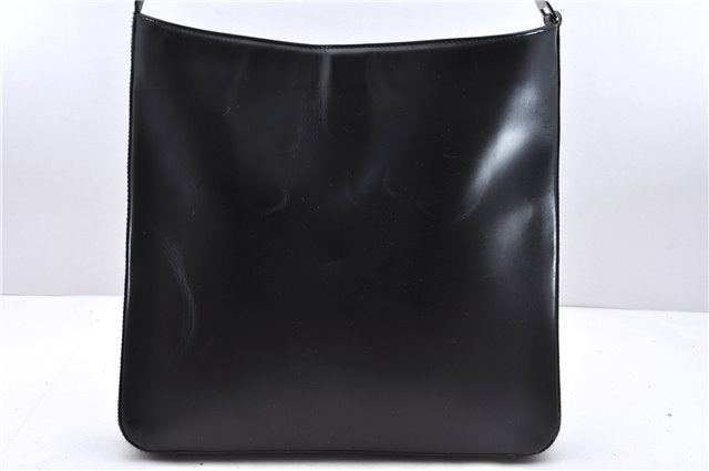 Authentic PRADA Leather Shoulder Hand Bag Black 0465E