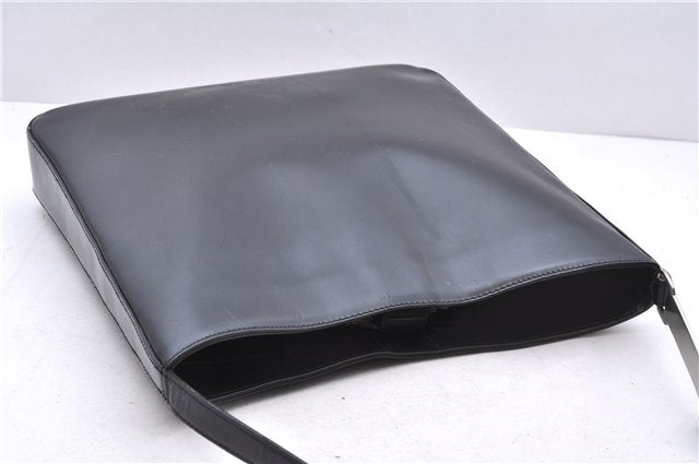 Authentic PRADA Leather Shoulder Hand Bag Black 0465E