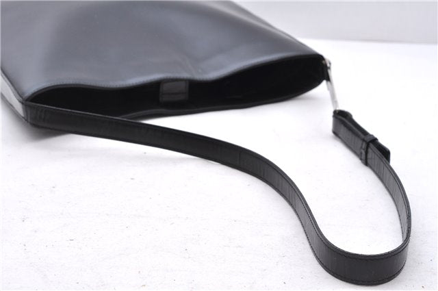 Authentic PRADA Leather Shoulder Hand Bag Black 0465E