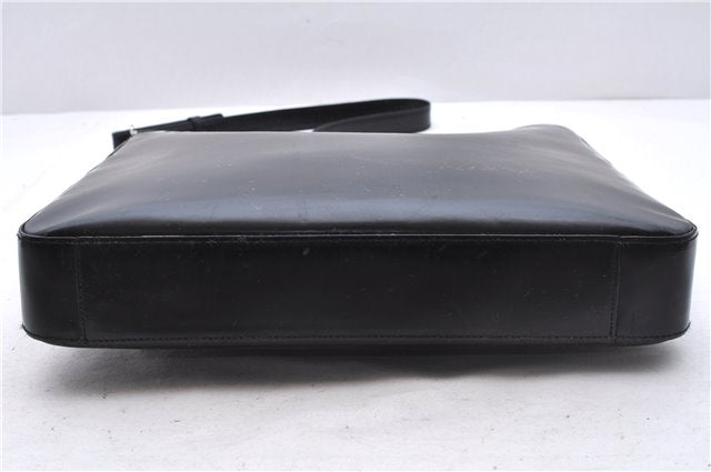 Authentic PRADA Leather Shoulder Hand Bag Black 0465E