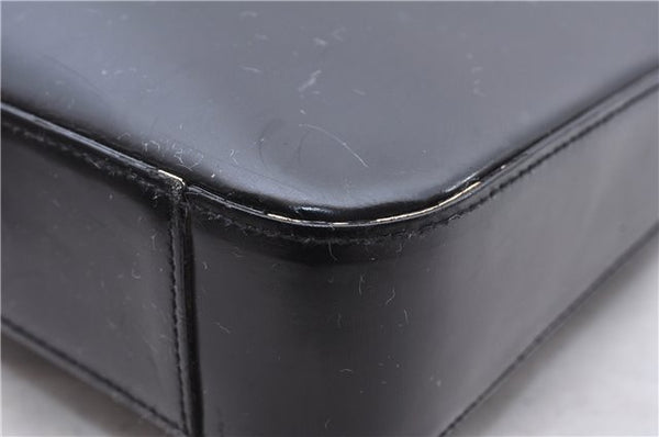 Authentic PRADA Leather Shoulder Hand Bag Black 0465E