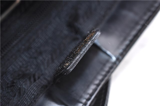 Authentic PRADA Leather Shoulder Hand Bag Black 0465E