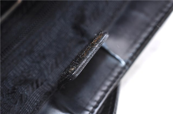 Authentic PRADA Leather Shoulder Hand Bag Black 0465E