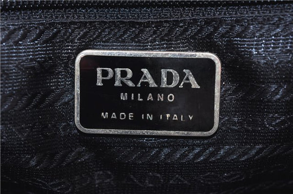 Authentic PRADA Leather Shoulder Hand Bag Black 0465E