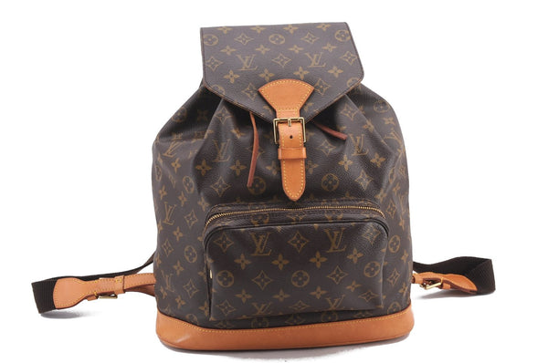 Authentic Louis Vuitton Monogram Montsouris GM Backpack M51135 LV 0466F
