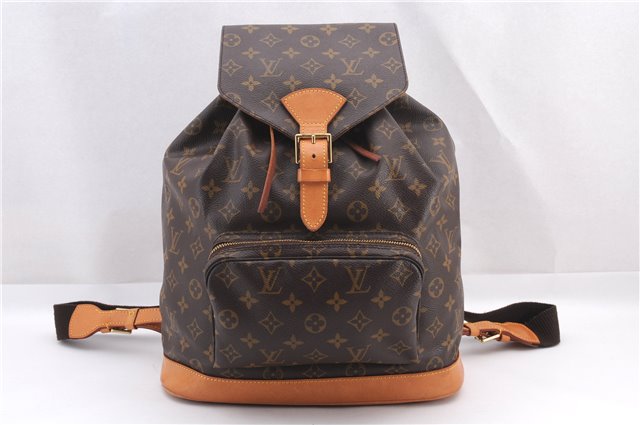 Authentic Louis Vuitton Monogram Montsouris GM Backpack M51135 LV 0466F