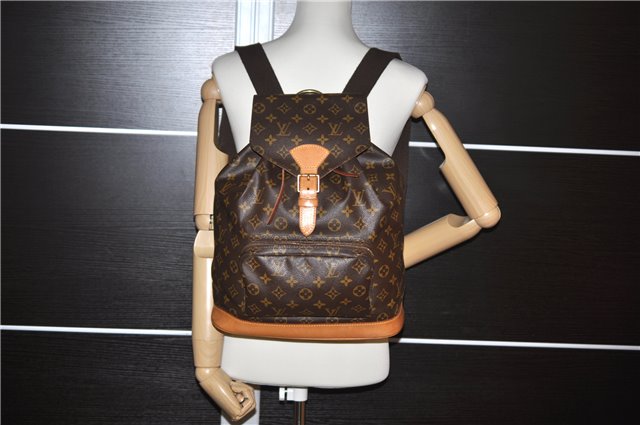 Authentic Louis Vuitton Monogram Montsouris GM Backpack M51135 LV 0466F