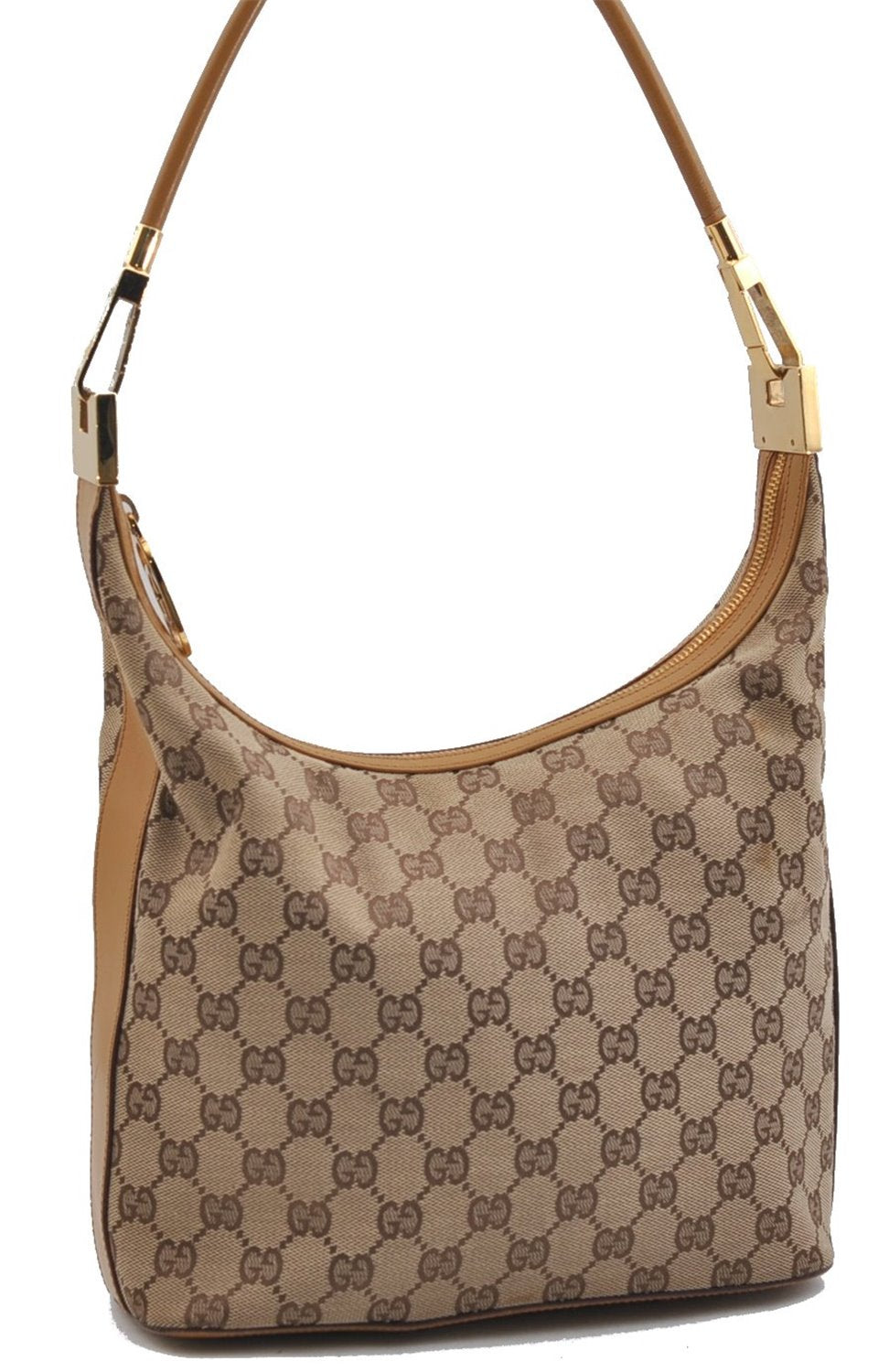 Authentic GUCCI Vintage Shoulder Bag GG Canvas Leather 0013814 Brown 0470F