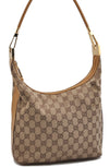 Authentic GUCCI Vintage Shoulder Bag GG Canvas Leather 0013814 Brown 0470F