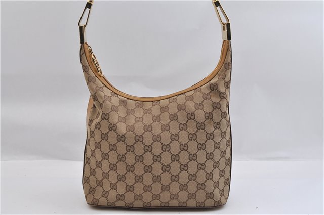 Authentic GUCCI Vintage Shoulder Bag GG Canvas Leather 0013814 Brown 0470F
