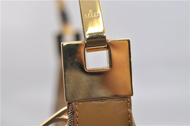 Authentic GUCCI Vintage Shoulder Bag GG Canvas Leather 0013814 Brown 0470F