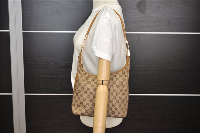 Authentic GUCCI Vintage Shoulder Bag GG Canvas Leather 0013814 Brown 0470F