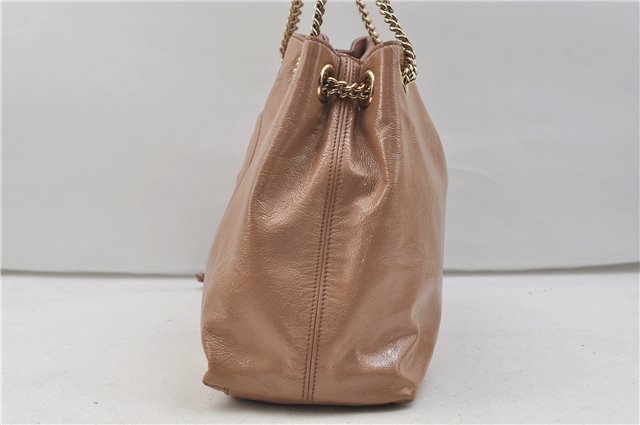 Authentic GUCCI SOHO Tassel Chain Shoulder Tote Bag PVC 308982 Beige Pink 0472E