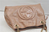 Authentic GUCCI SOHO Tassel Chain Shoulder Tote Bag PVC 308982 Beige Pink 0472E