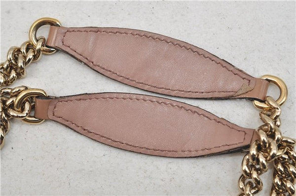 Authentic GUCCI SOHO Tassel Chain Shoulder Tote Bag PVC 308982 Beige Pink 0472E